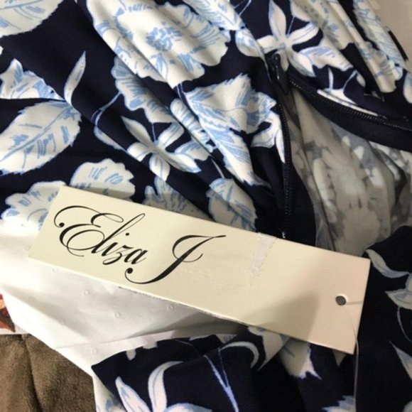 Eliza J Women's Black Orange Floral Dress Sleeveless Size 2 NWT - Picture 2 of 8